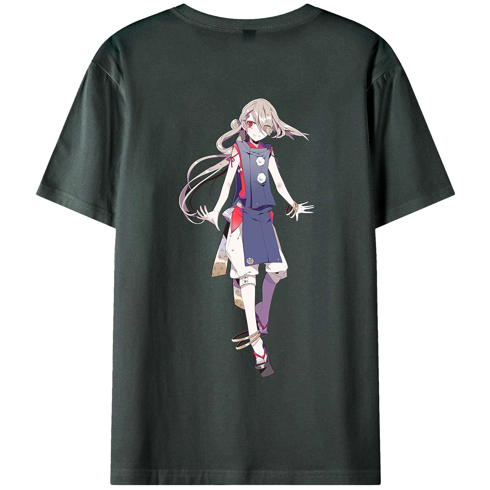 （画像用） 刀剣乱舞 Touken Ranbu 綿100％ メンズ半袖Tシャツ（バックプリント） 通気性